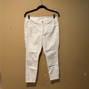 LOFT Curvy Skinny White Jeans